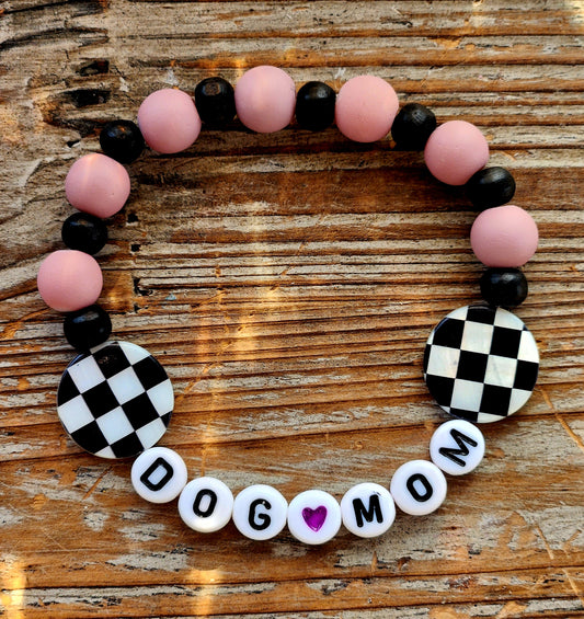 Dog Mom Checkered Bracelet