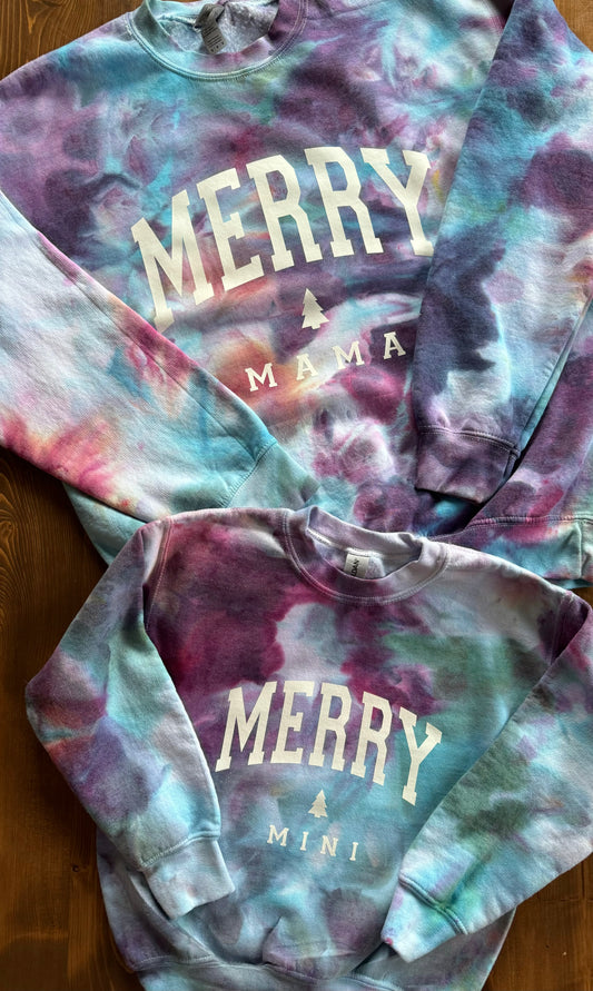 Merry Mini Ice Dye Crewneck Sweatshirt