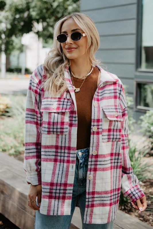 Red/Purple Plaid Shacket