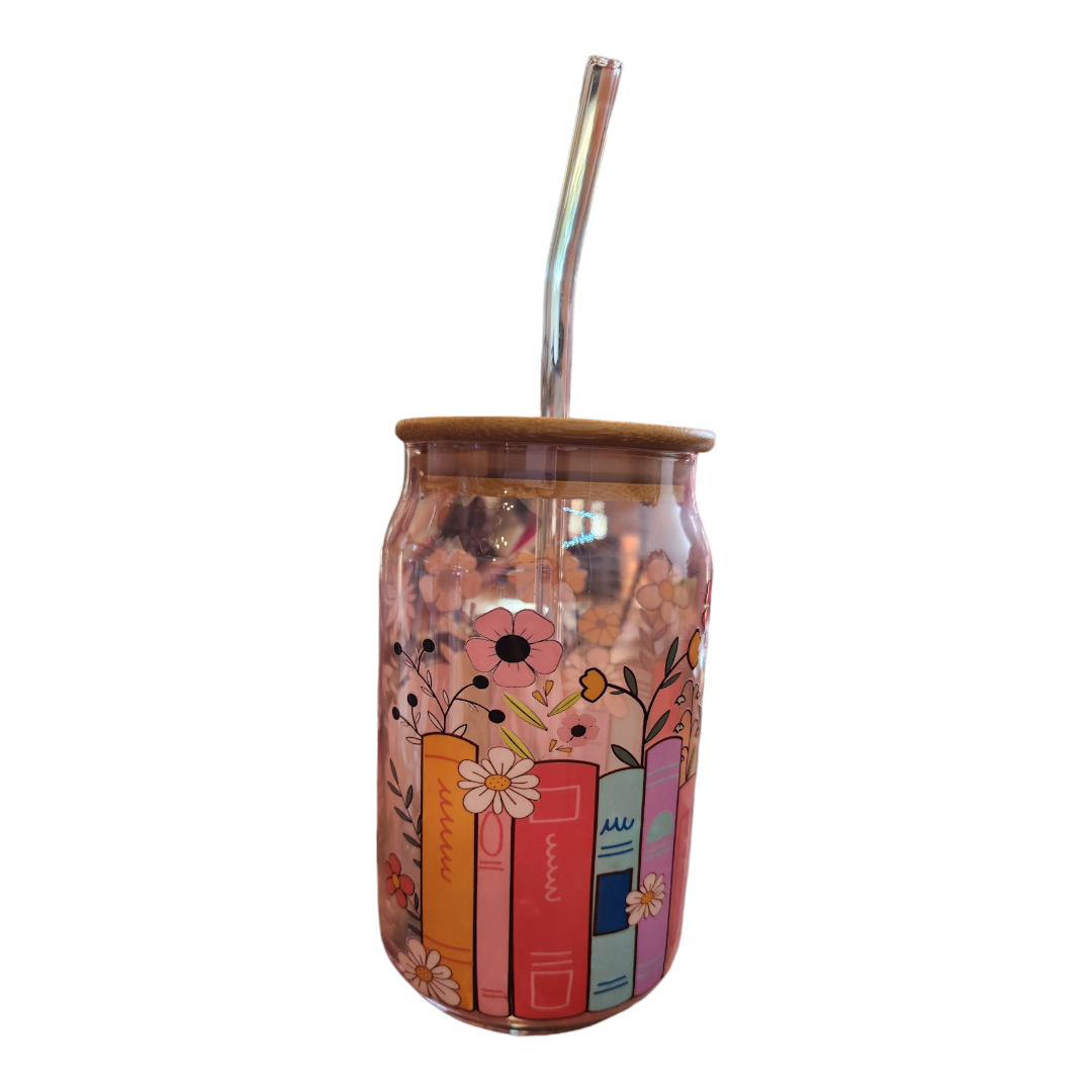 Glass Tumbler w/Bamboo Lid & Straw