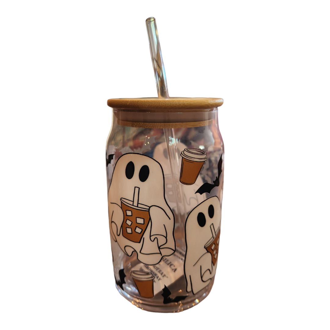 Glass Tumbler w/Bamboo Lid & Straw