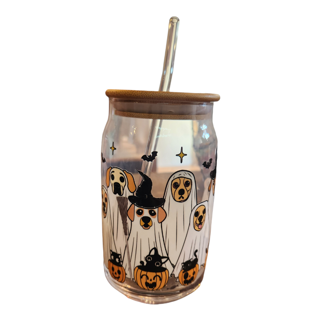 Glass Tumbler w/Bamboo Lid & Straw