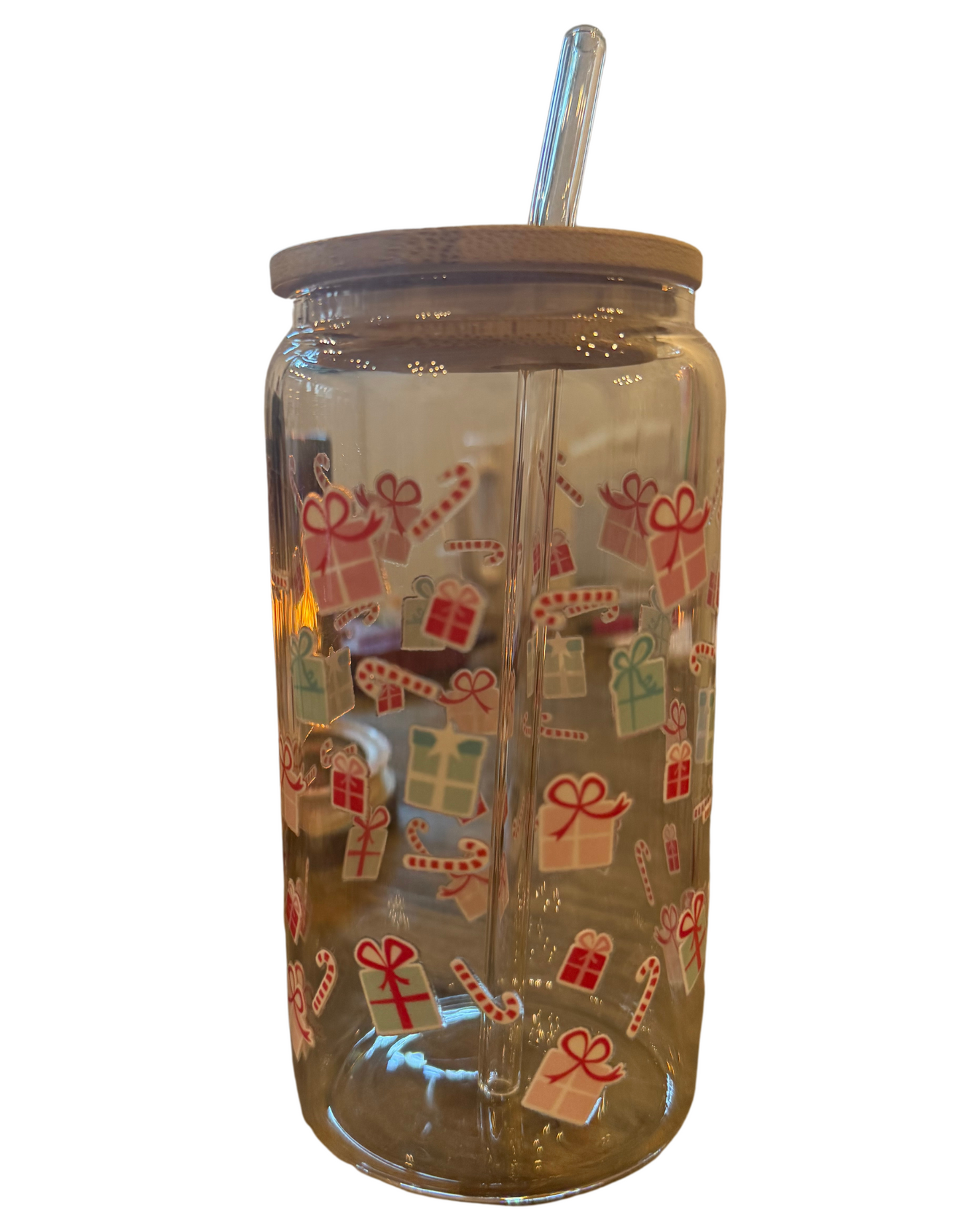 Glass Tumbler w/Bamboo Lid & Straw