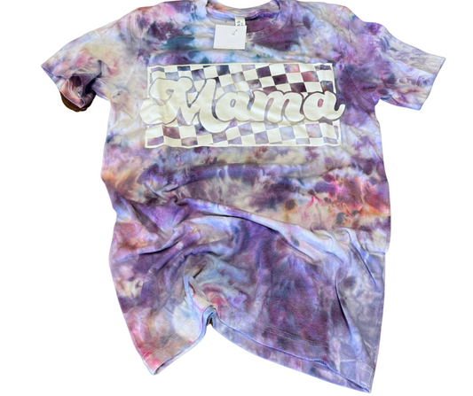 Checkered Mama Ice Tye Dyed Graphic Tee