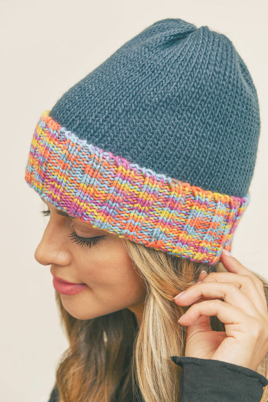 Multi Color Fleece Beanie